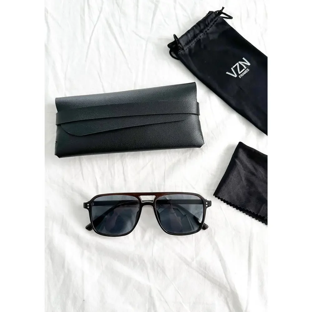 NEW VZN Frames St Barts | Hogany Square Aviator Sunglasses - Picture 7 of 9